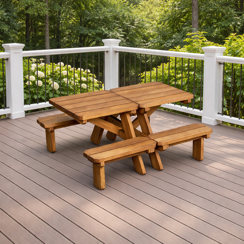 Space Saving Picnic Table Woodworking Plan – Compact 2 Person Outdoor Table (Half Picnic Table Design)