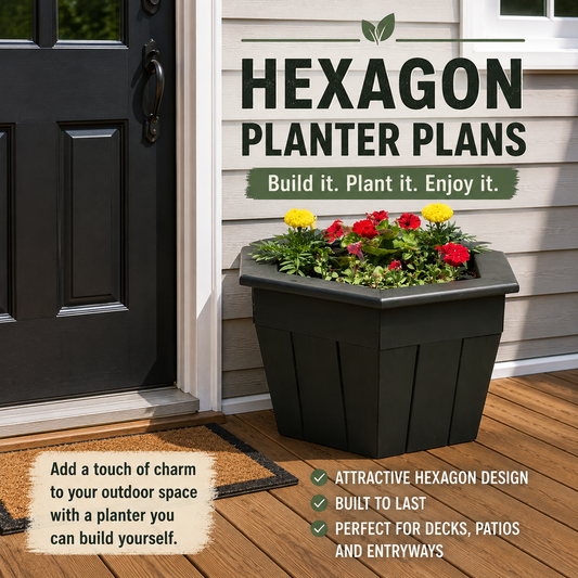 Hexagon Cedar Planter Plans – DIY Wooden Outdoor Flower Planter PDF