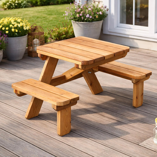 Space Saving Picnic Table Woodworking Plan – Compact 2 Person Outdoor Table (Half Picnic Table Design)