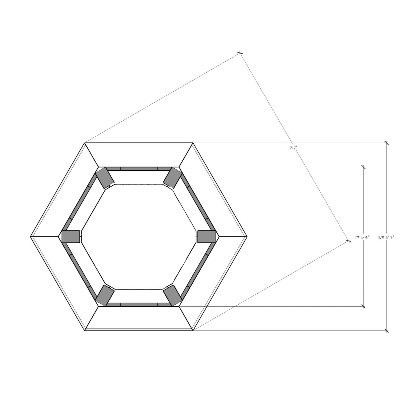 Hexagon Cedar Planter Plans – DIY Wooden Outdoor Flower Planter PDF